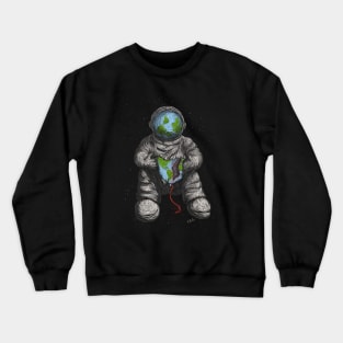 Astronaut with Popped Earth Balloon Crewneck Sweatshirt